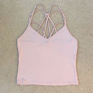 GARAGE LIGHT PINK CROSS STRAP CROP TOP